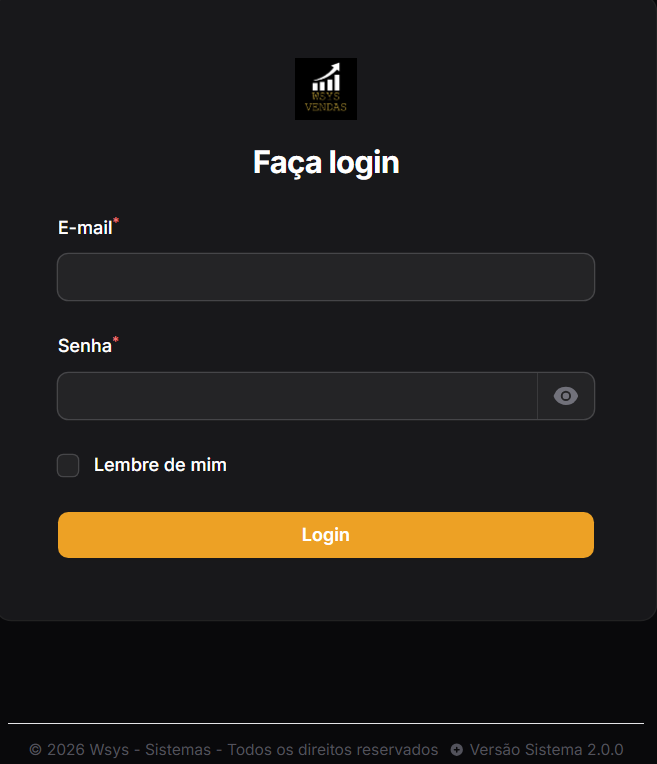 Tela de Login do WSYS LOCAR