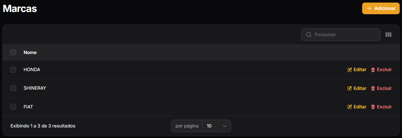 Listagem de Marcas WSYS LOCAR